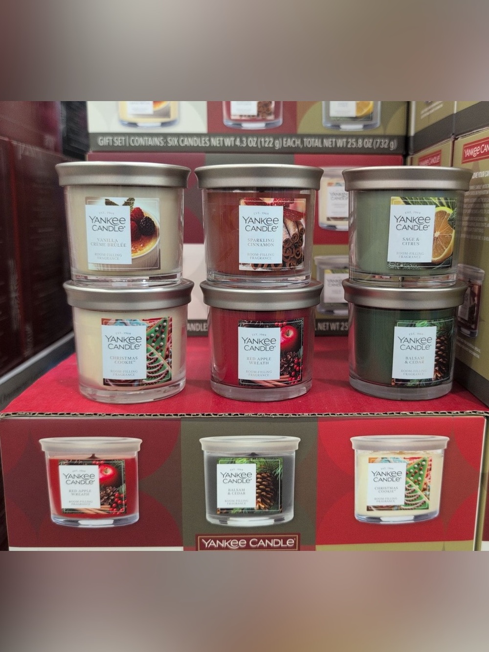Yankee Candle Small Tumbler Candle Gift Set 6 Pack Holiday Scents NIB